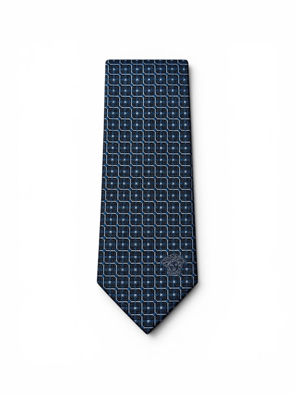 Versace collection Men's Blue Geometric Silk Tie - Versace